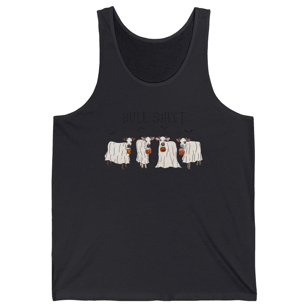 Funny Cow Ghost Pumpkin Bull Sheet Halloween Animal Costume Unisex Jersey Tank