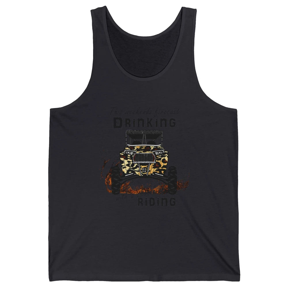 Leopard UTV Weekend Forecast Drinking Offroad Riding SXS Mud Unisex Jersey Tank