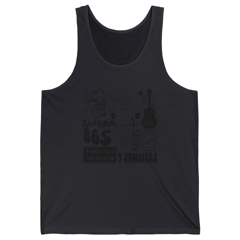 Retro Cowboy Boot Hat Sand In My Boots Western Country Music Unisex Jersey Tank