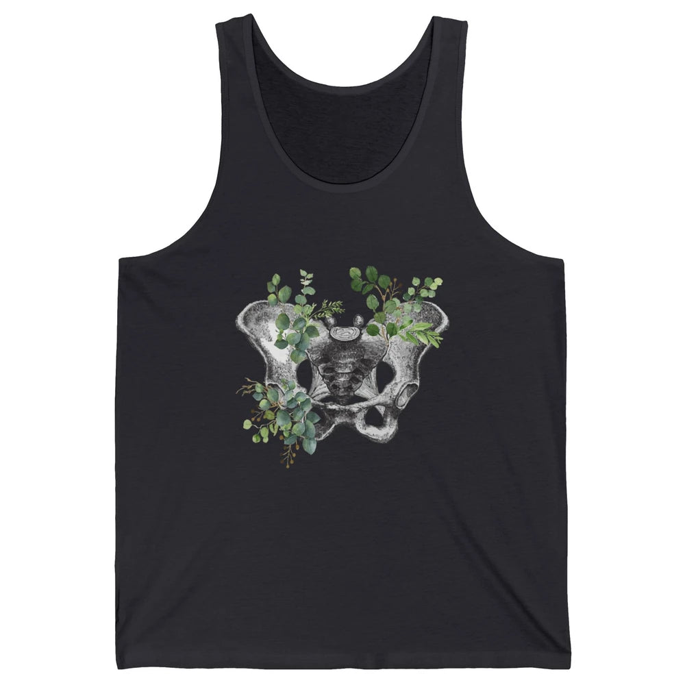 Floral Anatomical Pelvis Skeleton Doctor Medical Botanical Unisex Jersey Tank