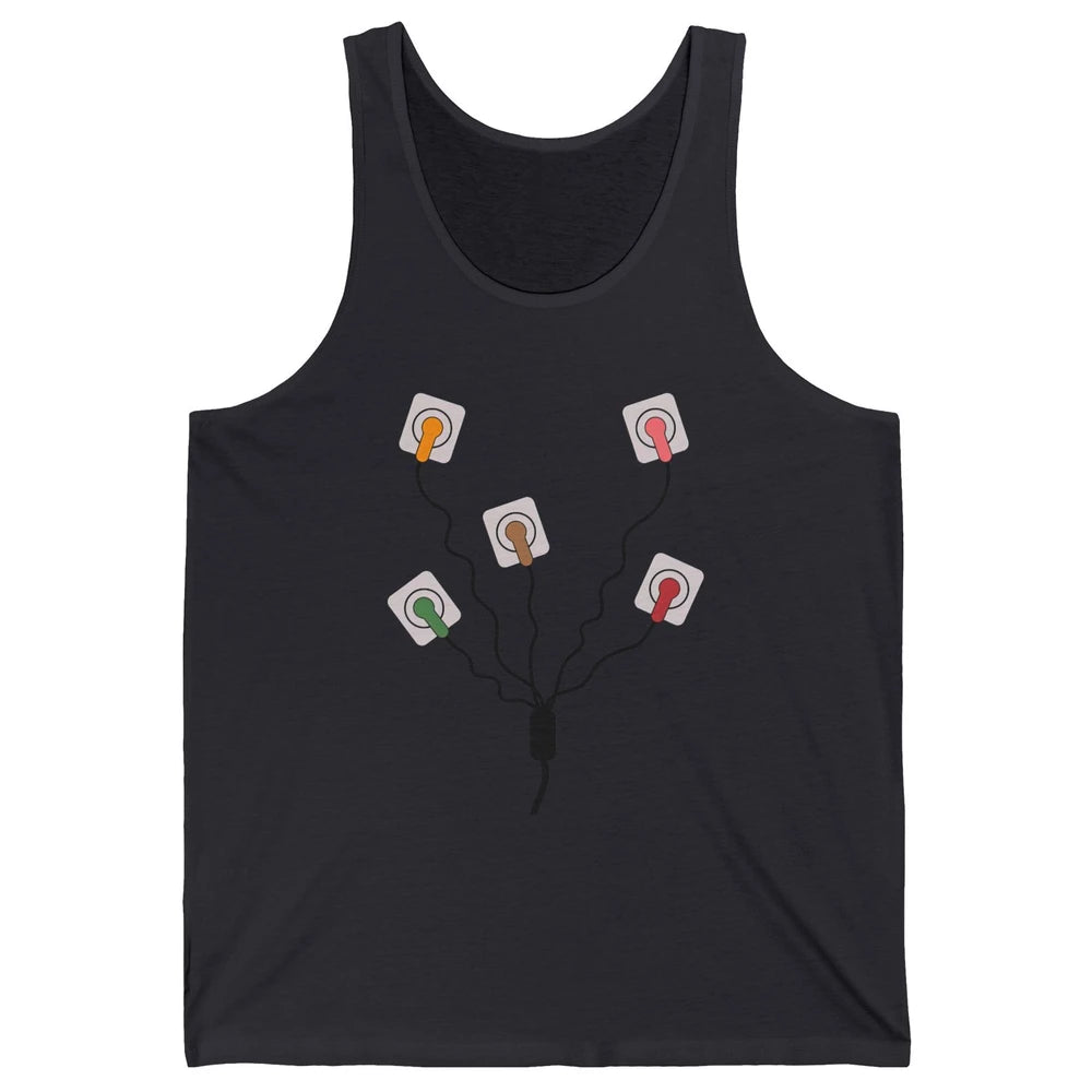 Electrocardiogram EKG Nurse Leads Cheat Sheet Telemetry Tech Unisex Jersey Tank