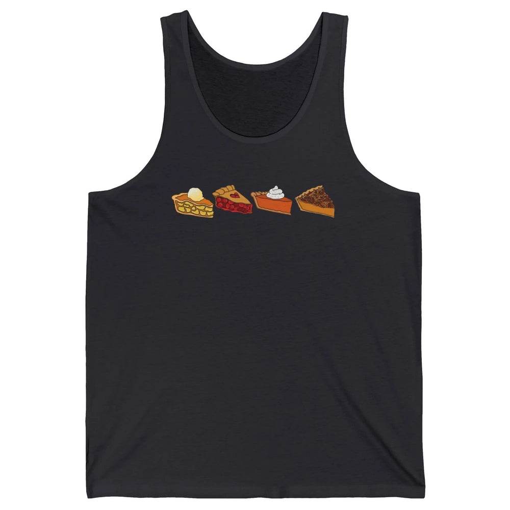Retro Thanksgiving Pies Pumpkin Pie Pecan Pie Apple Pie Fall Unisex Jersey Tank