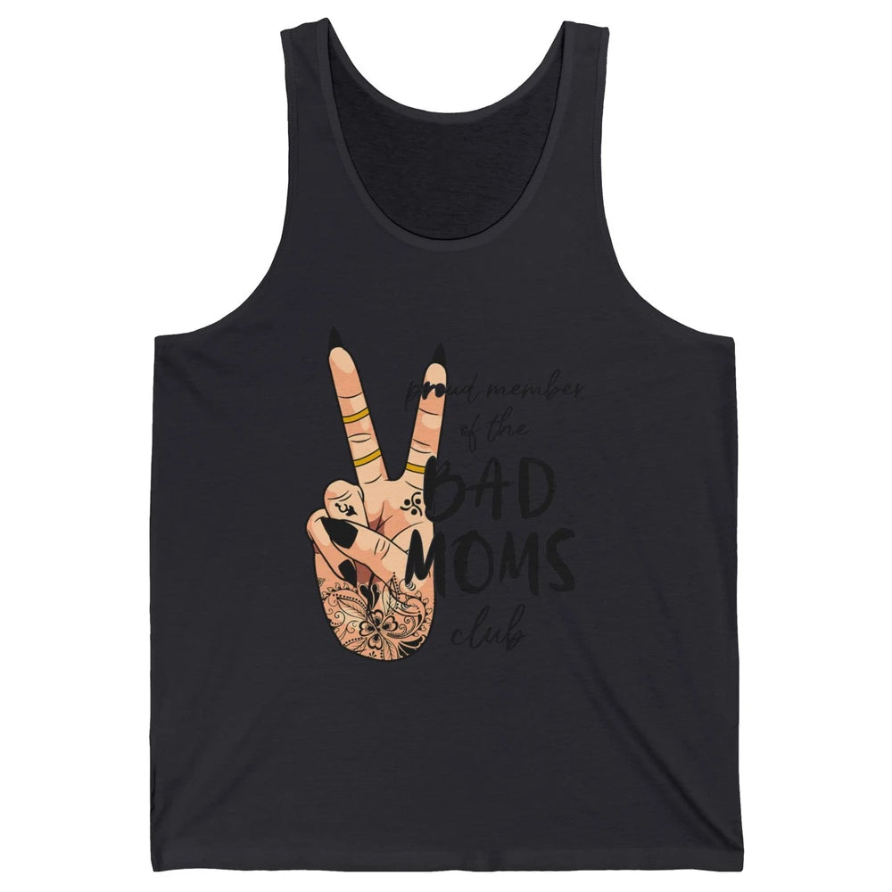 Funny Messy Bun Proud Member Of Bad Moms Club Tattoo Leopard Unisex Jersey Tank