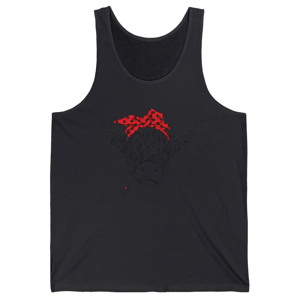 Funny Highland Cow Not Today Heifer Cow Lovers Farmer Gift Unisex Jersey Tank