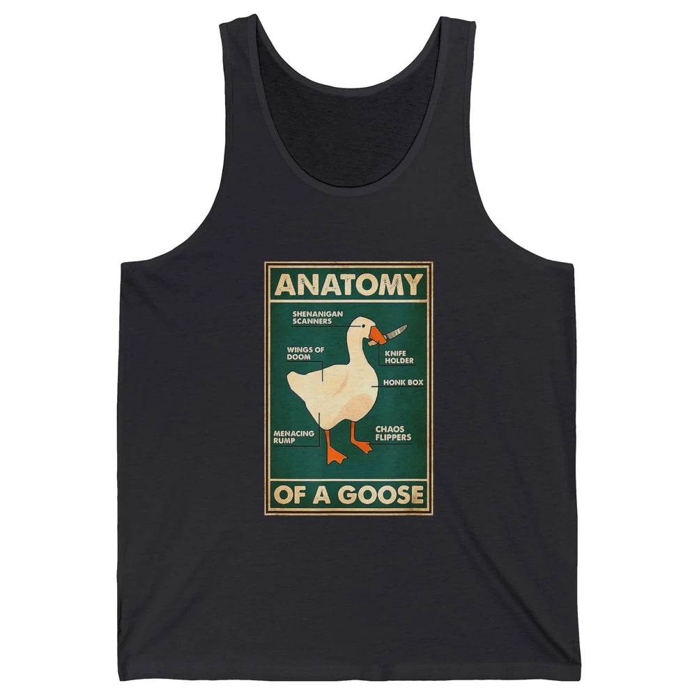 Funny Anatomy Of Goose With Knife Sarcastic Nurse Life Duck Unisex Jersey Tank