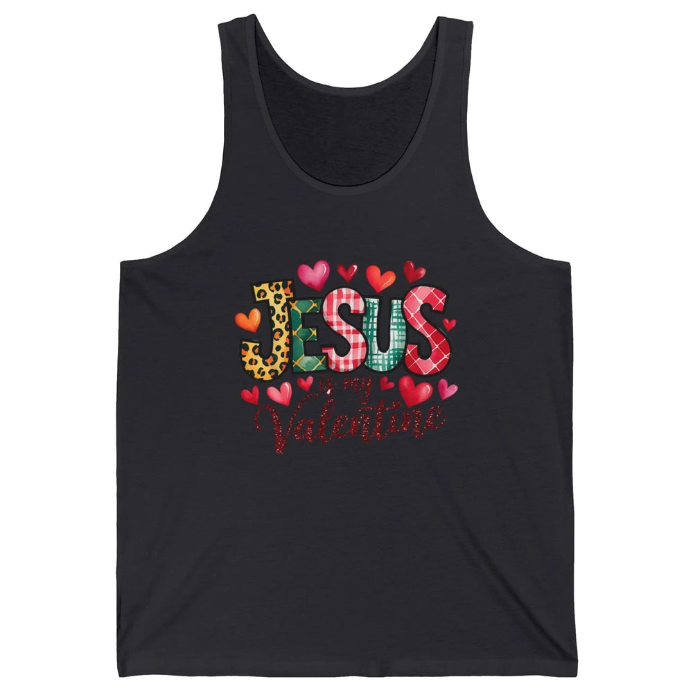 Jesus Is My Valentine Christian Religious Heart Love Bible Verse God Lover Church Unisex Jersey Tank