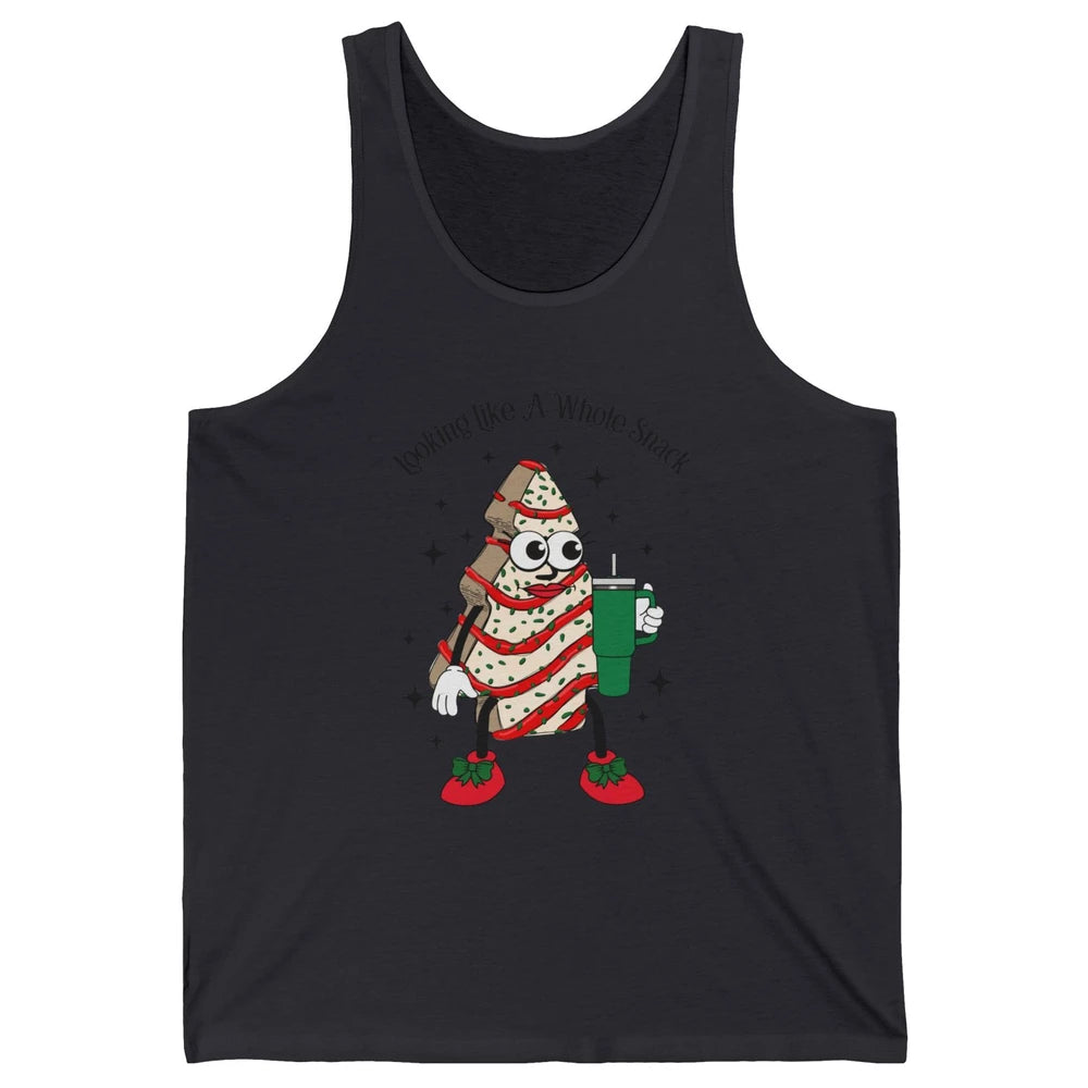 Funny Christmas Tree Cake Out Here Look Like A Snack Unisex Jersey Tank