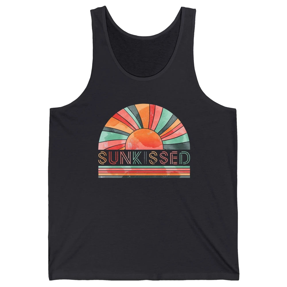 Retro Rainbow Sunkissed Summer Beach Life Vintage Boho Unisex Jersey Tank