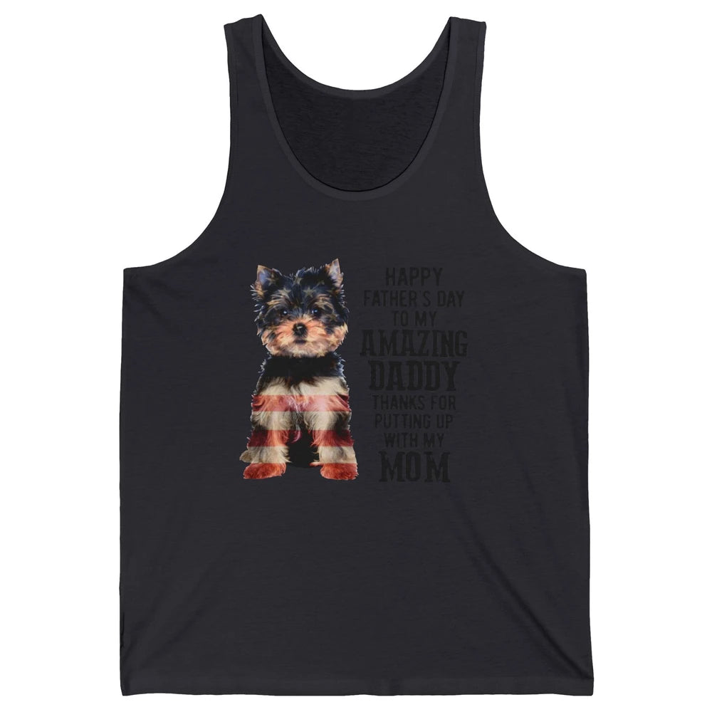 Yorkshire Terrier Fathers Day To My Amazing Dad Yorkie Lover Unisex Jersey Tank