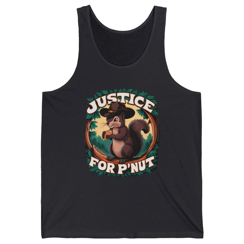Justice For P'Nut Cute Peanut Squirrel Cowboy Funny Rodeo Howdy Western Country Unisex Jersey Tank