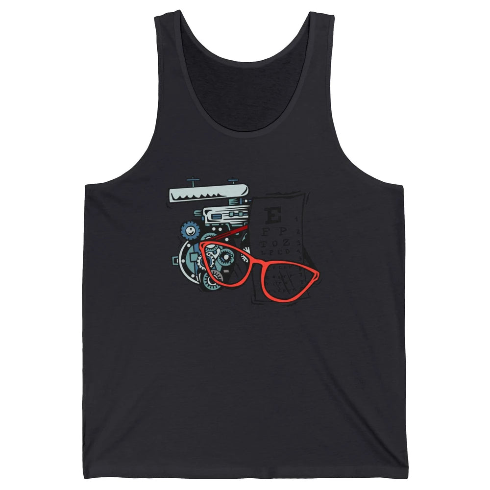 Optometry Tools Phoropter Eyeglasses Ophthalmology Optician Unisex Jersey Tank