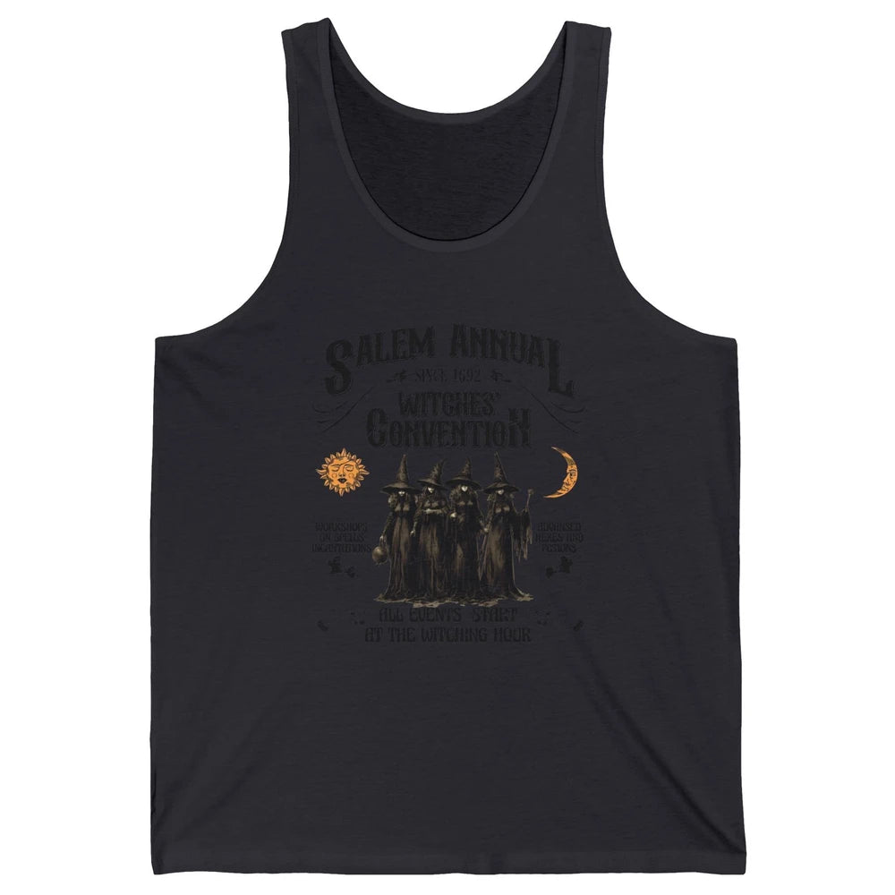 Retro Salem Annual Witches Convention Halloween Witch Magic Unisex Jersey Tank