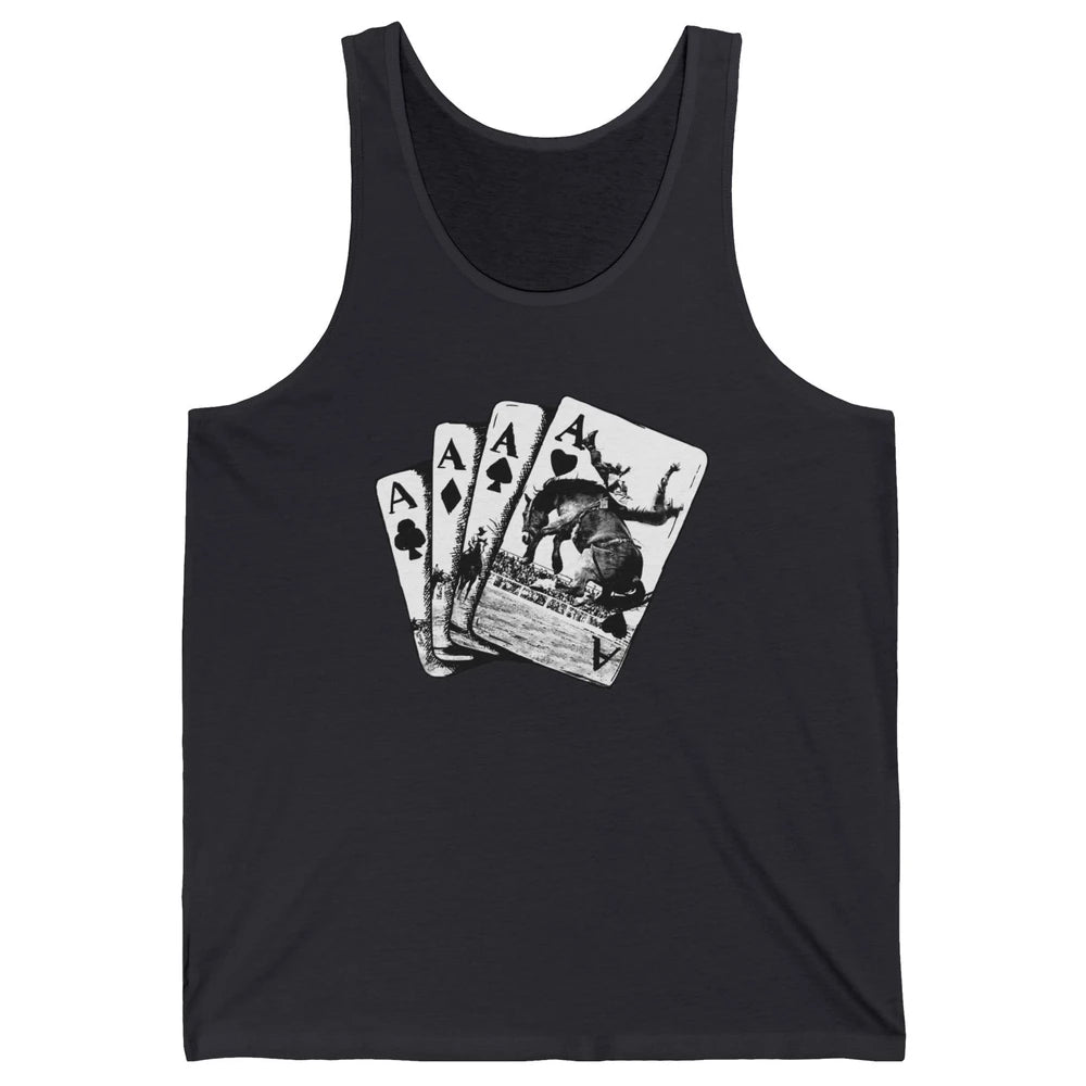 Punchy Cowboy Horsing Playing Cards Western Cowboy Rodeo Unisex Jersey Tank