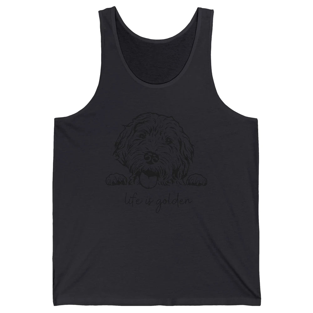 Life is Golden Dog Mom Goldendoodle Mama Mother's Day Gift Unisex Jersey Tank