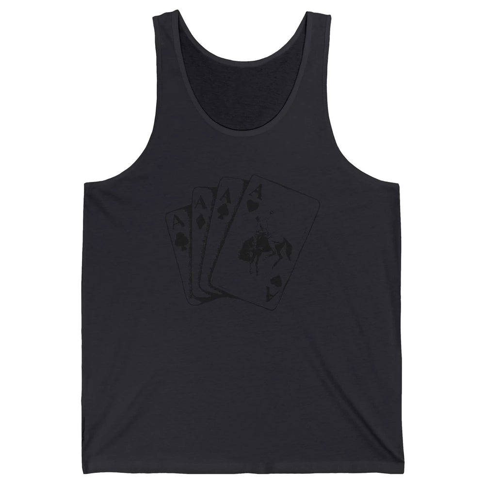 Punchy Cowboy Hold Your Horses Cards Western Country Rodeo Unisex Jersey Tank