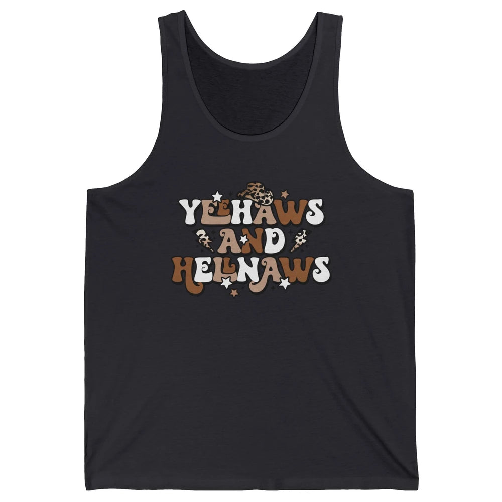 Leopard Yeehaws & Hellnaw Western Country Cowgirl Cowboy Hat Unisex Jersey Tank