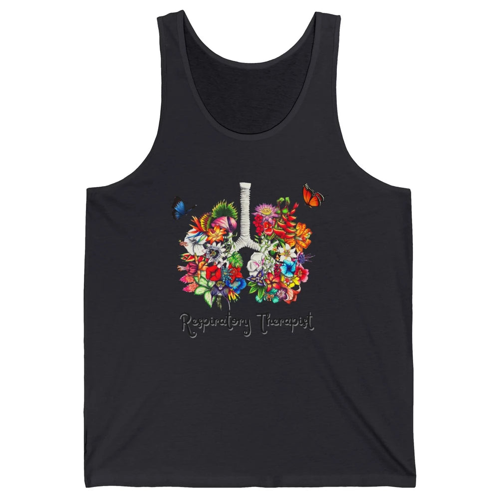Respiratory Therapy Floral Lung Respiratory Therapist Gift Unisex Jersey Tank