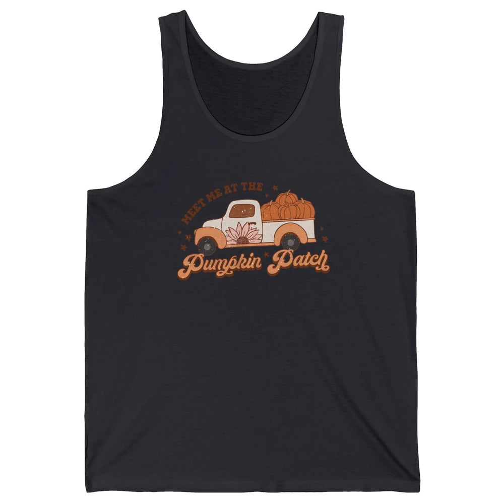 Retro Pumpkin Truck Meet Me At Pumpkin Patch Fall Halloween Unisex Jersey Tank