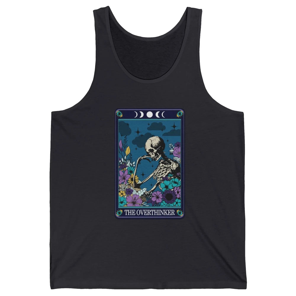 Floral Skeleton The Overthinker Tarot Card Halloween Costume Unisex Jersey Tank