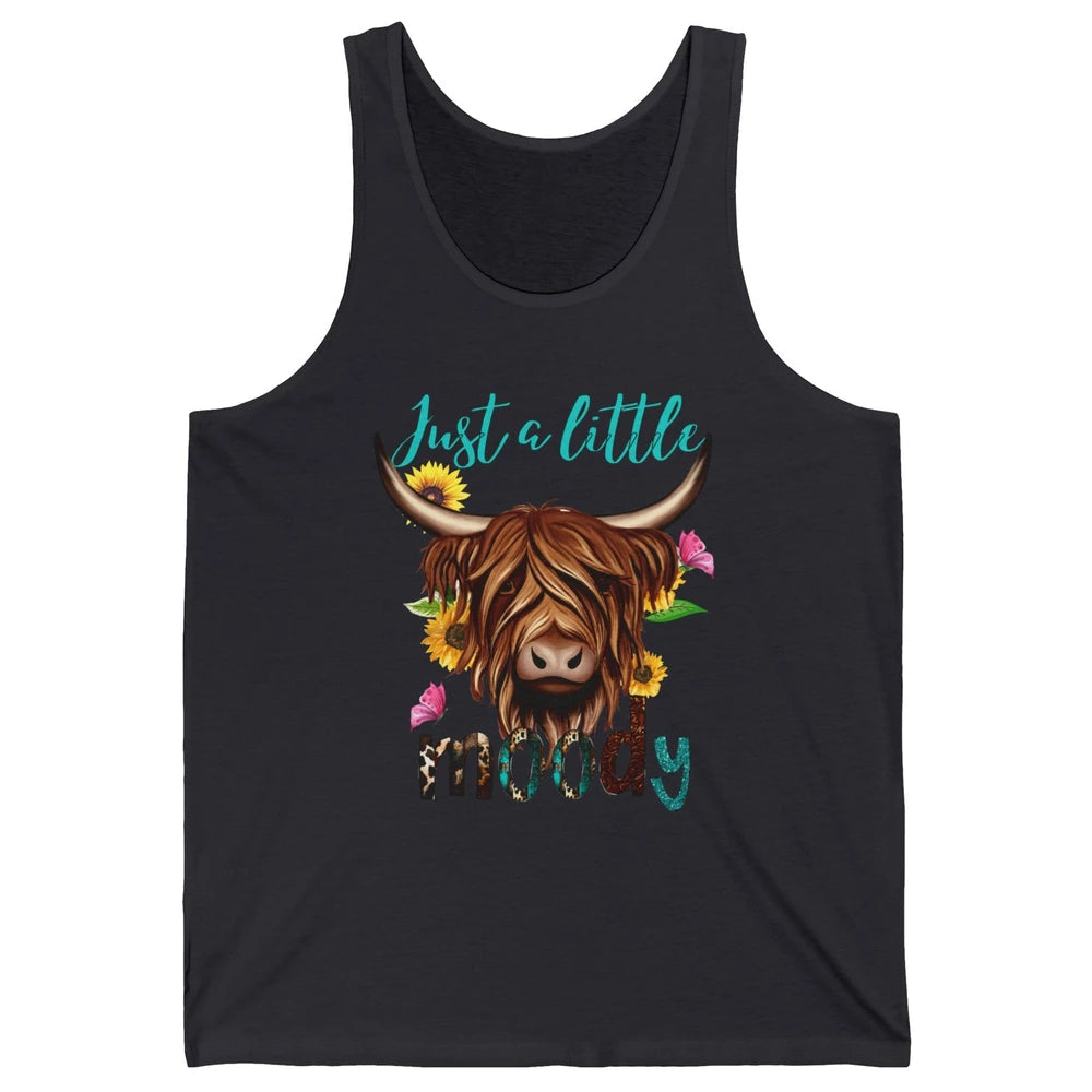 Funny Heifer Cow Just A Little Moody Leopard Western Country Unisex Jersey Tank