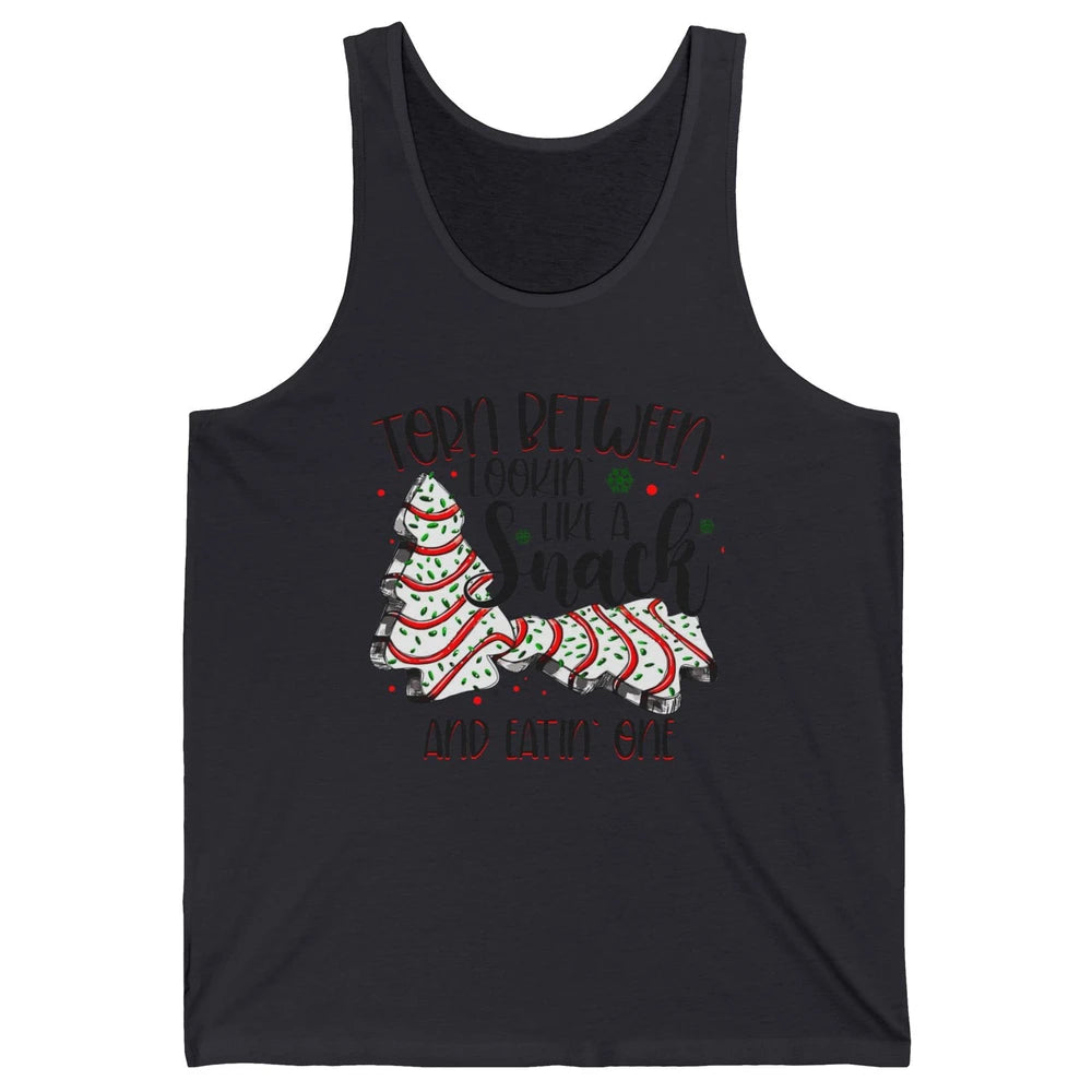 Christmas Tree Cake Torn Between Look Like a Snack Eat One Unisex Jersey Tank