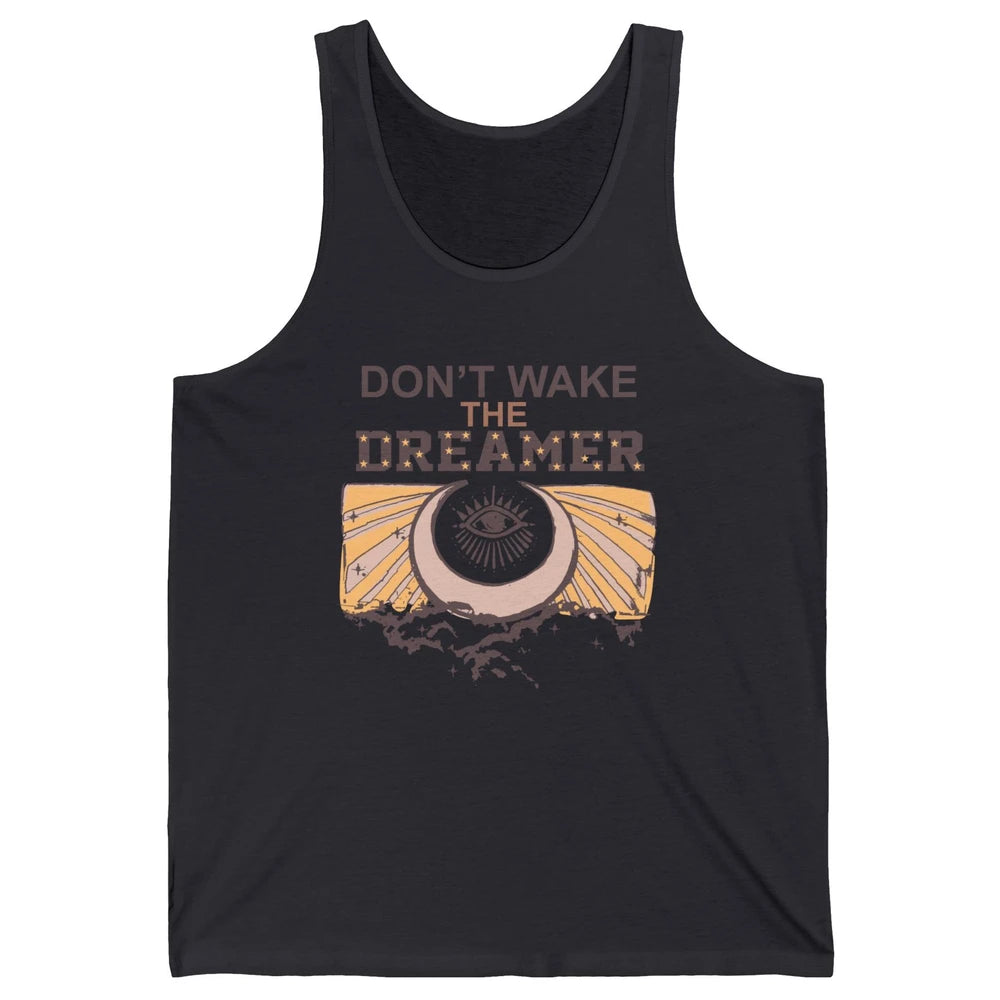 Retro Mystical Moon Don't Wake The Dreamer Hippie Motivation Unisex Jersey Tank