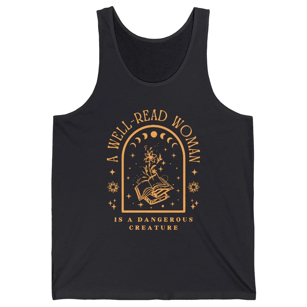 Aesthetic Read Books Moon Phase Librarian Bookworm Bookish Unisex Jersey Tank