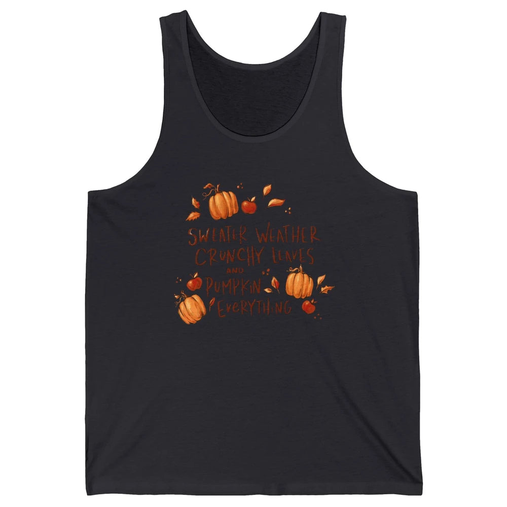 Sweater Weather Crunchy Leave Pumpkin Everythin Western Fall Unisex Jersey Tank