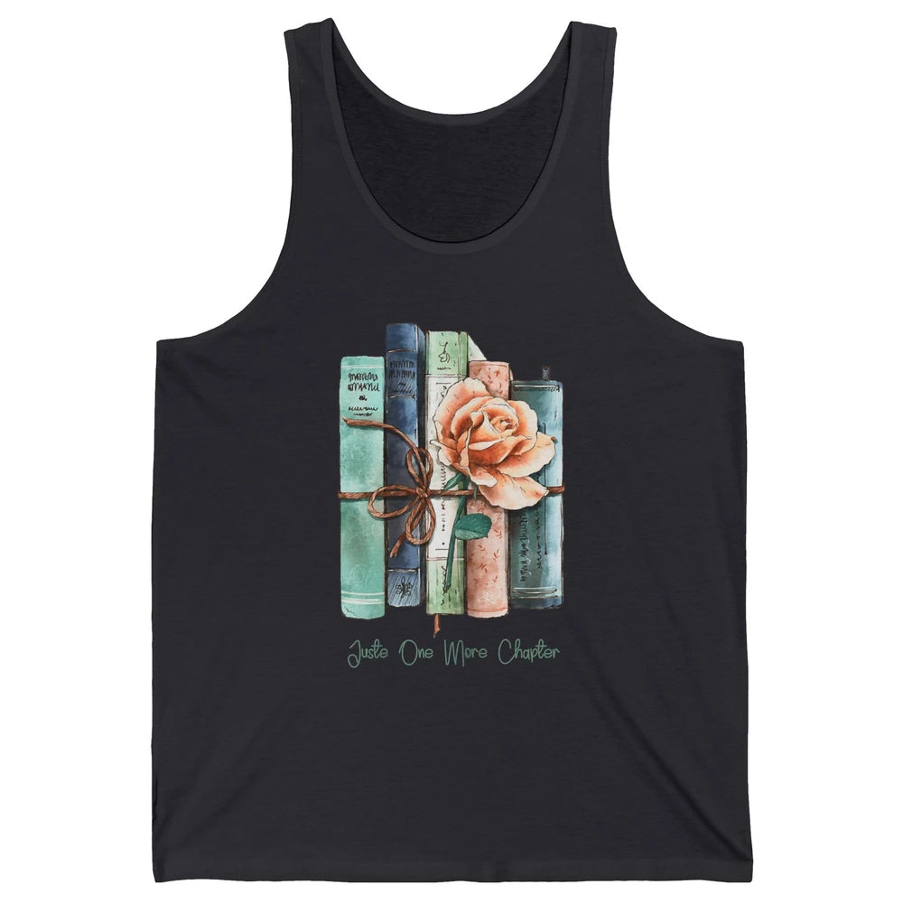 Just One More Chapter Minimalist Floral Book Page Aesthetic Unisex Jersey Tank