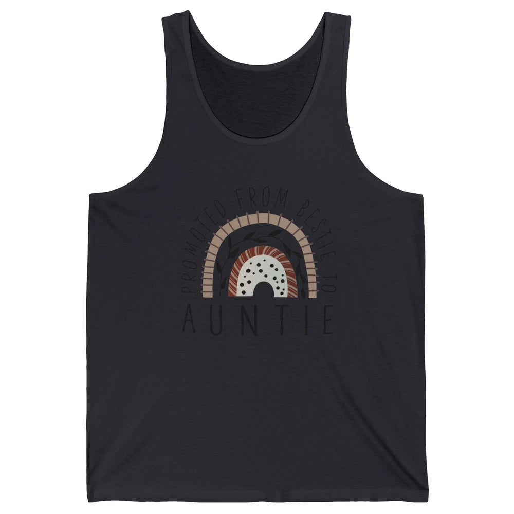 Rainbow Promoted From Bestie To Auntie Pregnancy Reveal Gift Unisex Jersey Tank