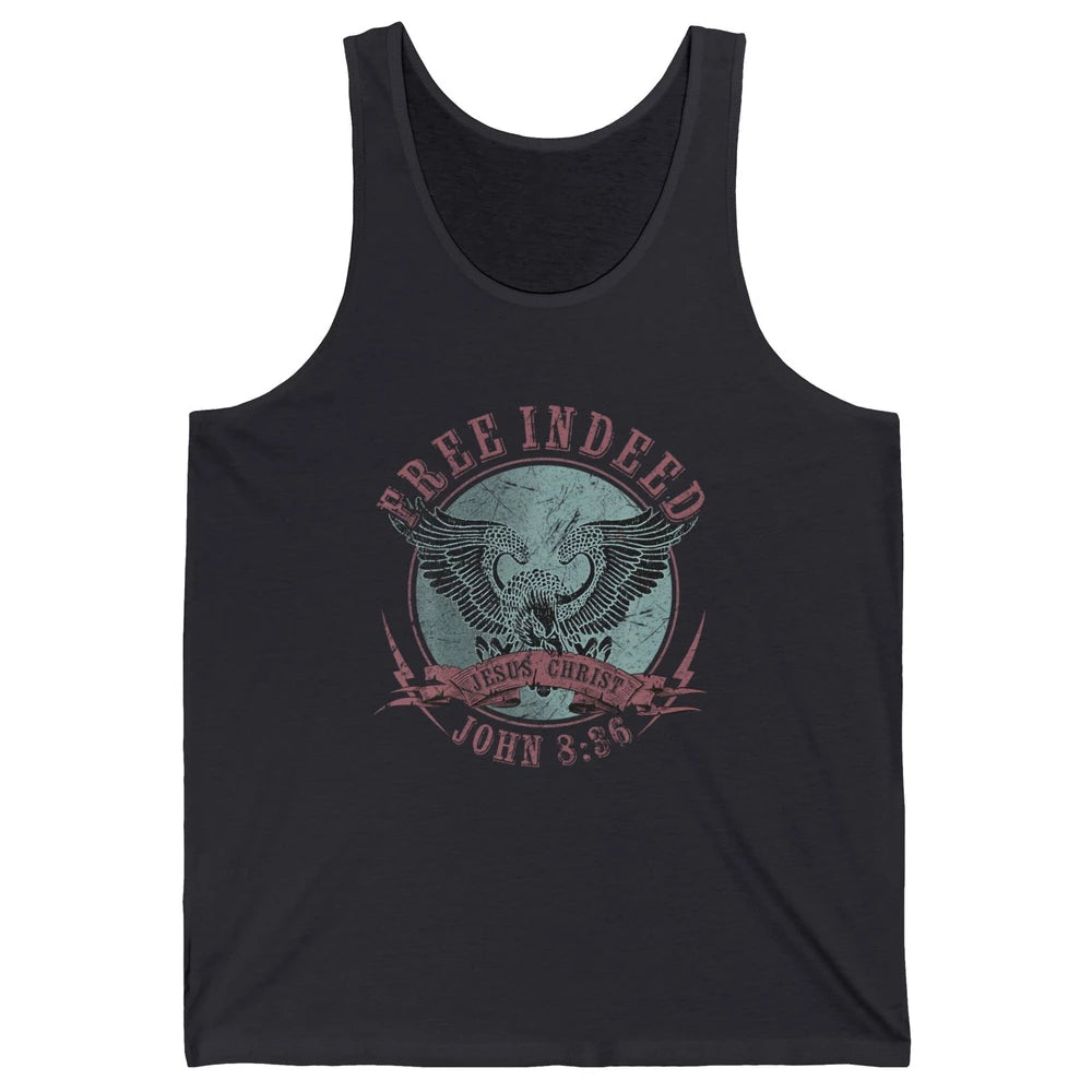 Free Indeed Faith Retro Religious Christian Bible Verse God Unisex Jersey Tank