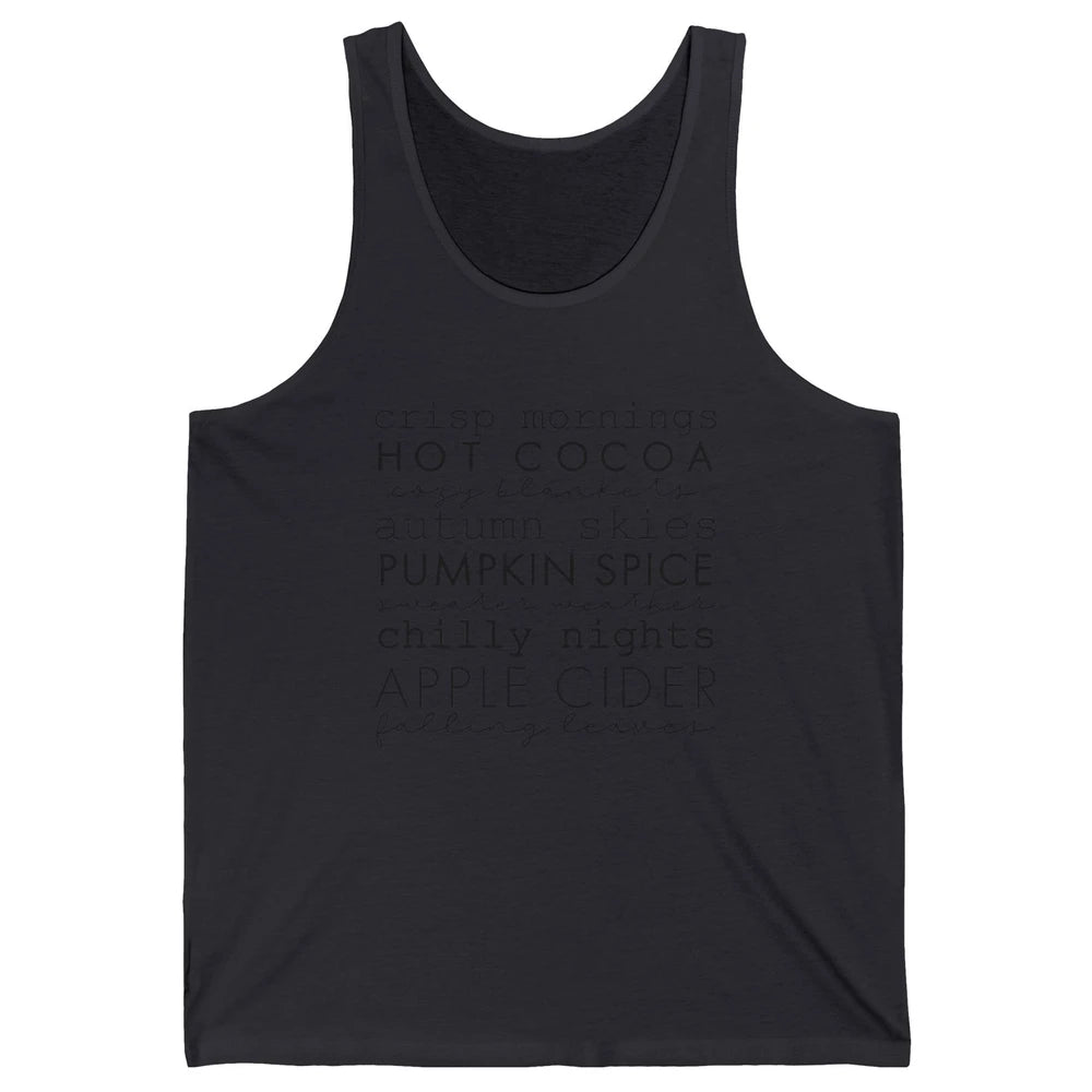 Fall Gift Sweater Weather Apple Cider Falling Leaves Autumn Unisex Jersey Tank