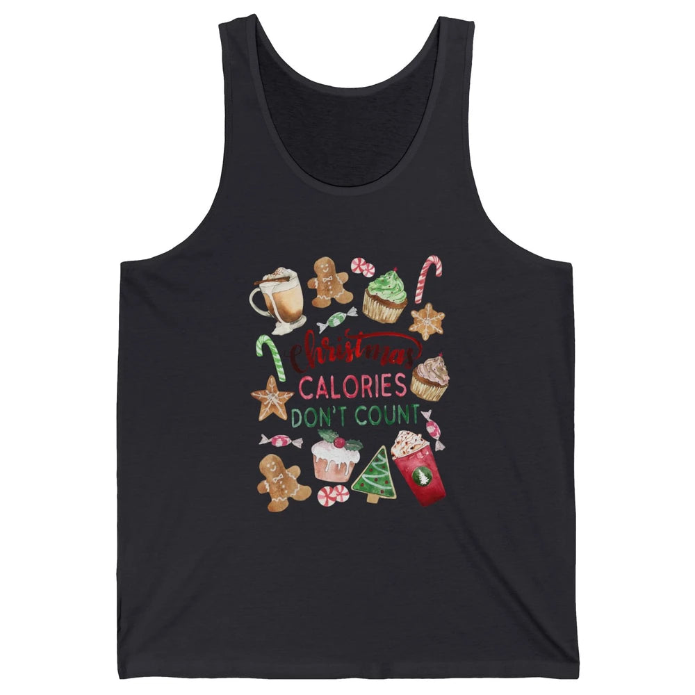 Funny Christmas Favorites Calories Dont Count Christmas Cake Unisex Jersey Tank