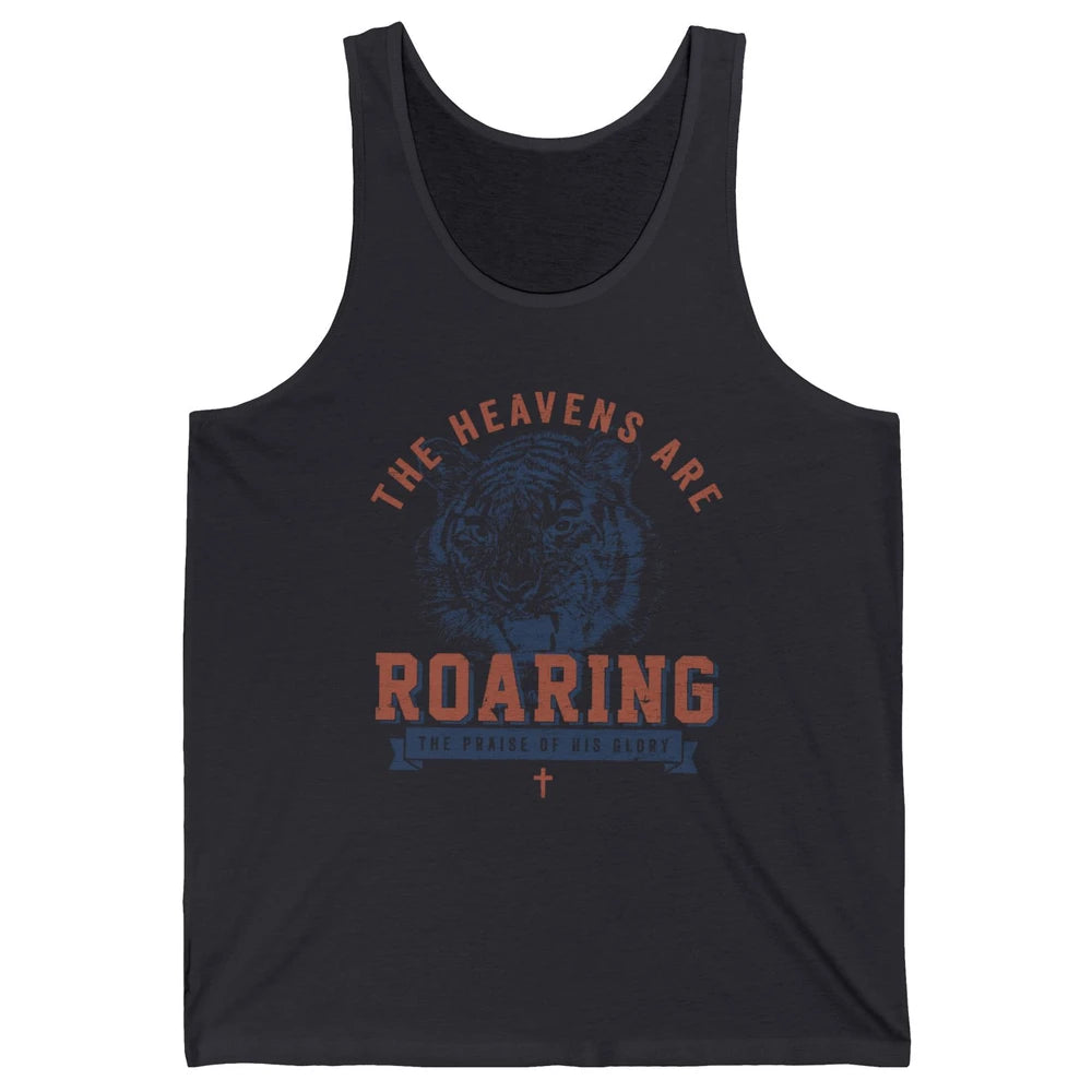 Lion Lightning Bolt Heavens Are Roaring Christian Catholic Unisex Jersey Tank