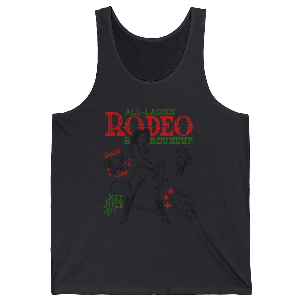 Retro Cowgirl All Ladies Roundup Western Country Rodeo Mom Unisex Jersey Tank