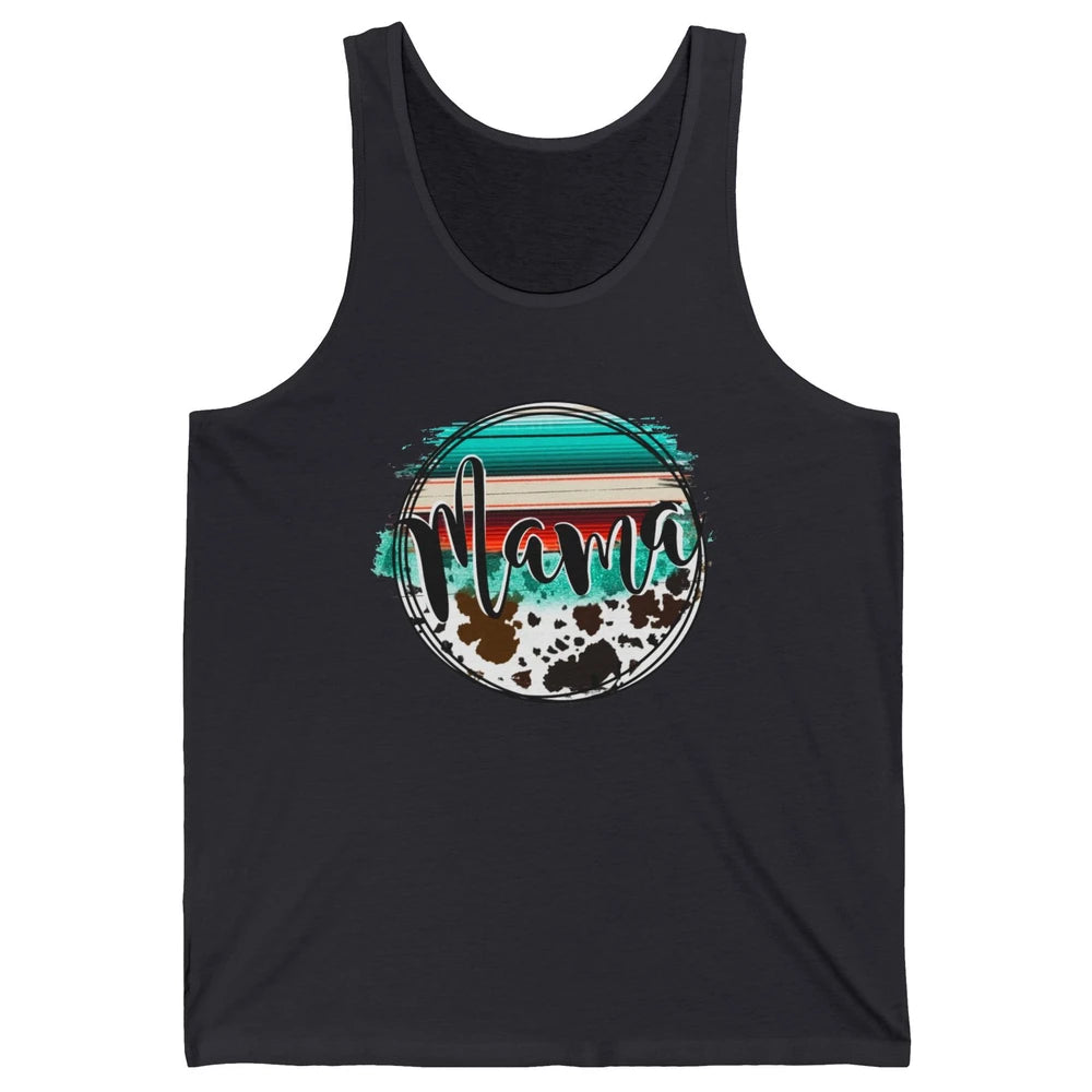 Western Country Boho Mama Cowhide Turquoise Western Mama Unisex Jersey Tank