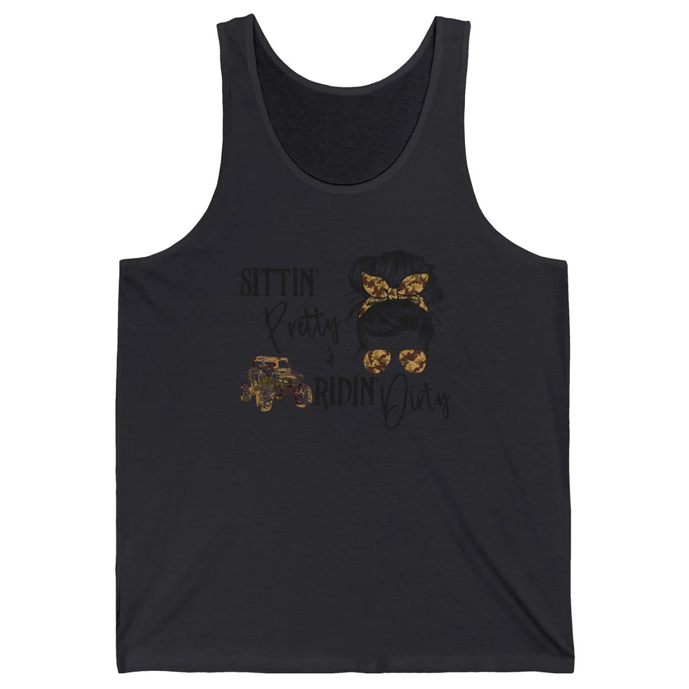 Messy Bun Mom Sunglasses UTV Offroad SXS Life Riding Girl Unisex Jersey Tank
