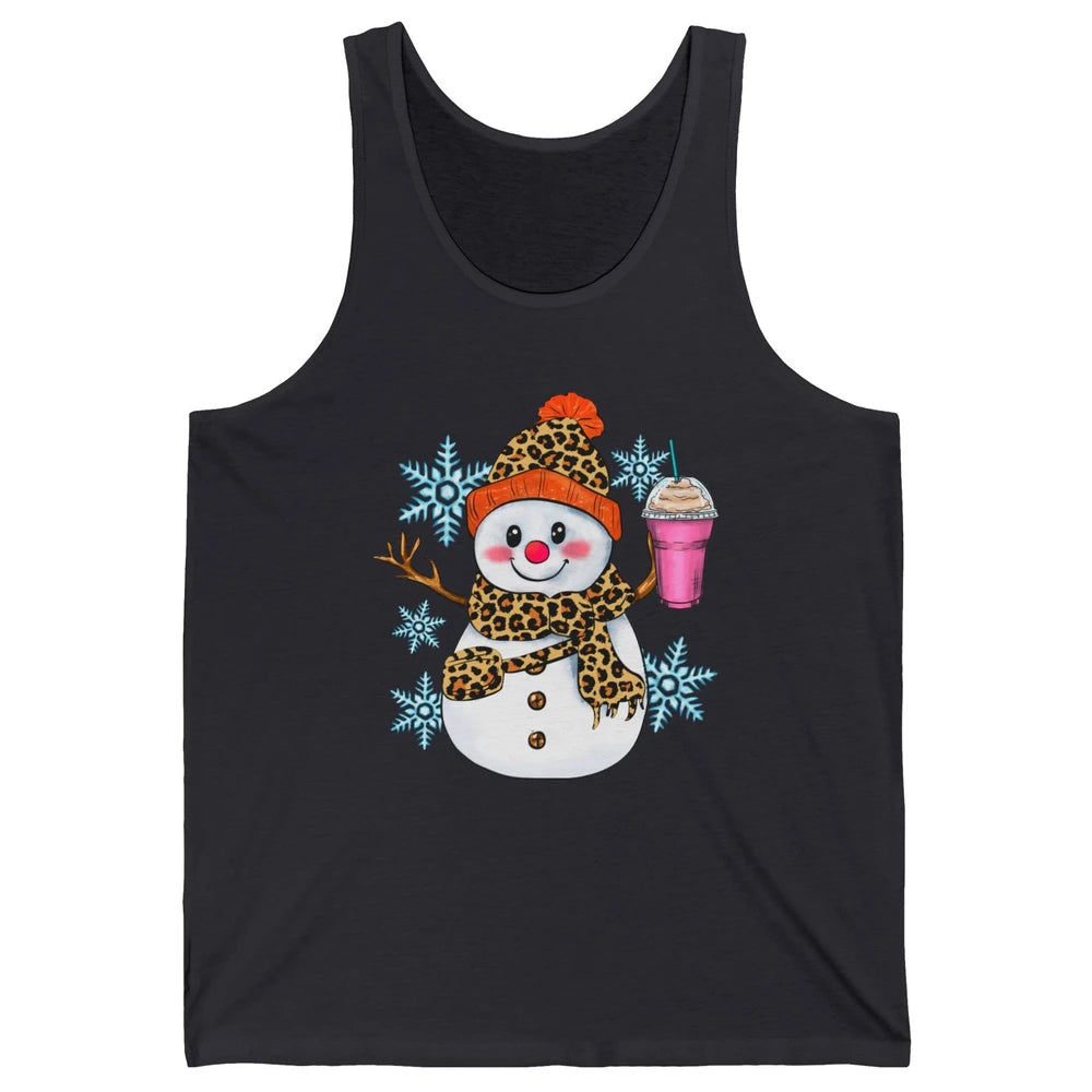 Retro Leopard Christmas Bougie Snowman Boojee Winter Holiday Unisex Jersey Tank