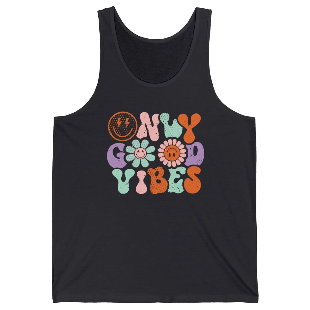 Retro Good Vibes Only Daisy Sunflower Positive Mind And Life Unisex Jersey Tank