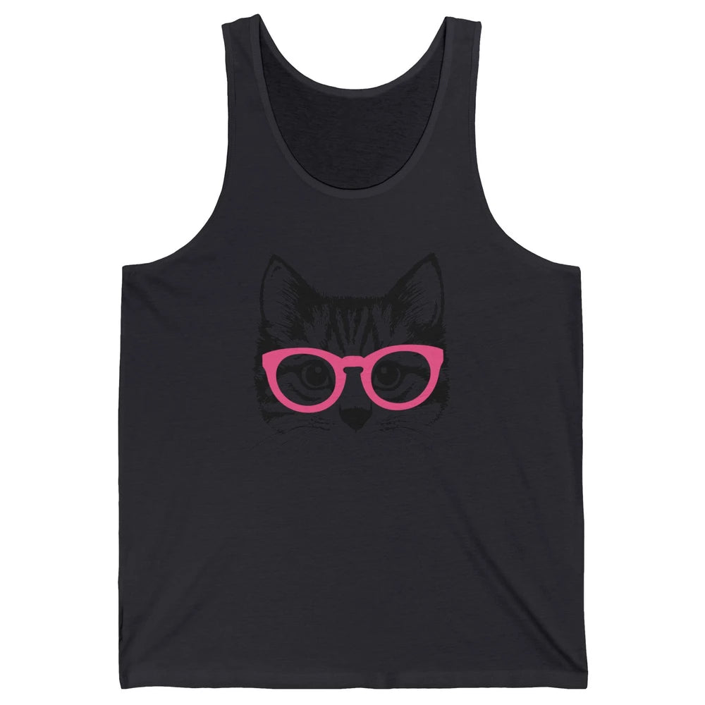 Kitten Cat Wearing Eyeglasses Optometrist Ophthalmologist Unisex Jersey Tank