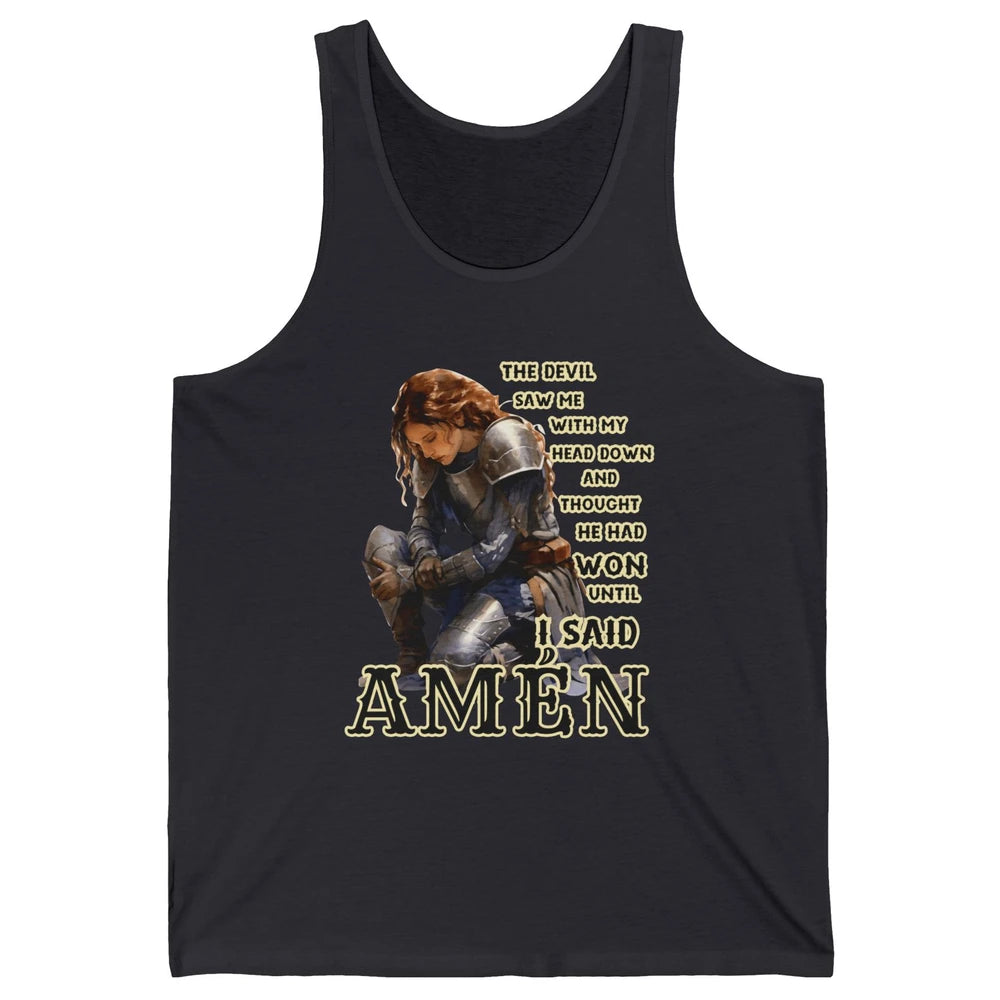 Knight Templar Christian The Devil Saw Me With My Head Down Unisex Jersey Tank