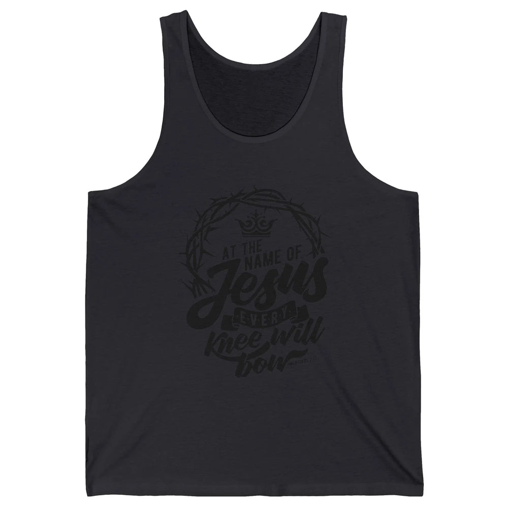Christian At The Name Of Jesus Every Knee Will Bow Bible Unisex Jersey Tank