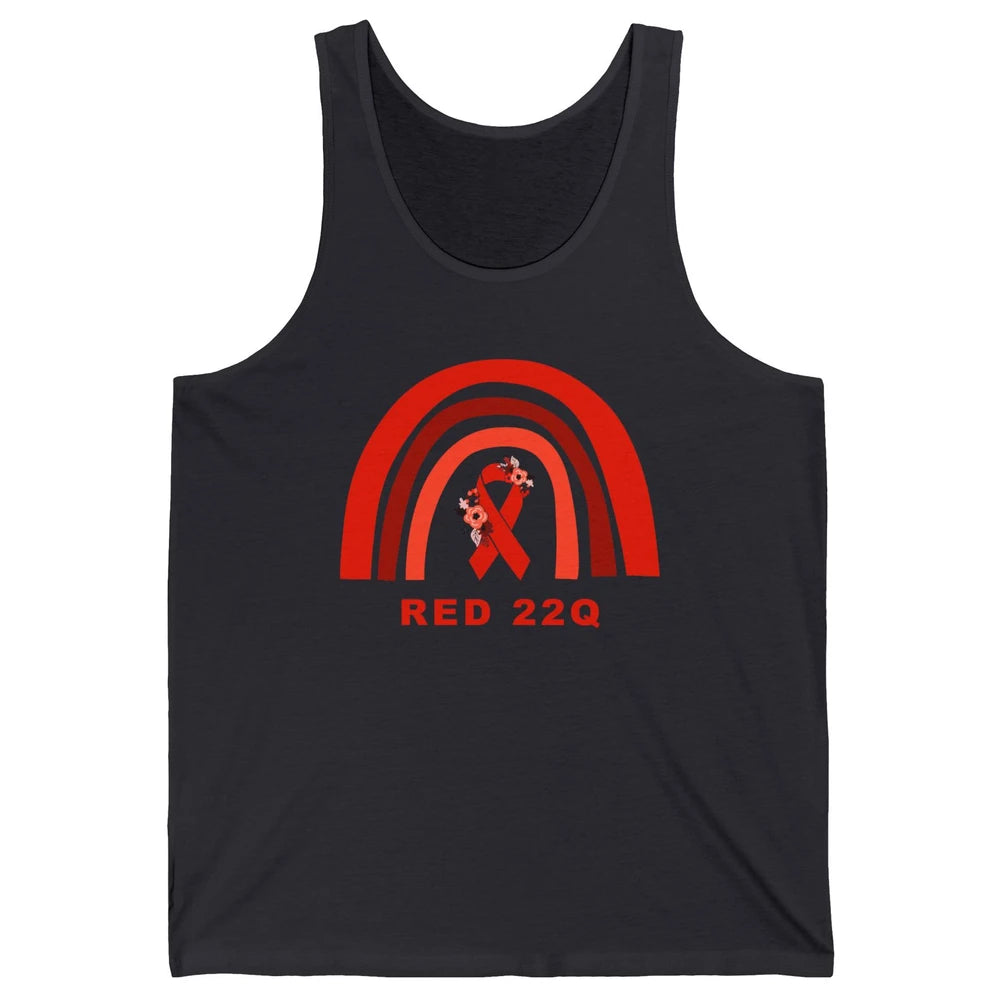 22Q Deletion/DiGeorge Syndrome Awareness Floral Red Rainbow Unisex Jersey Tank