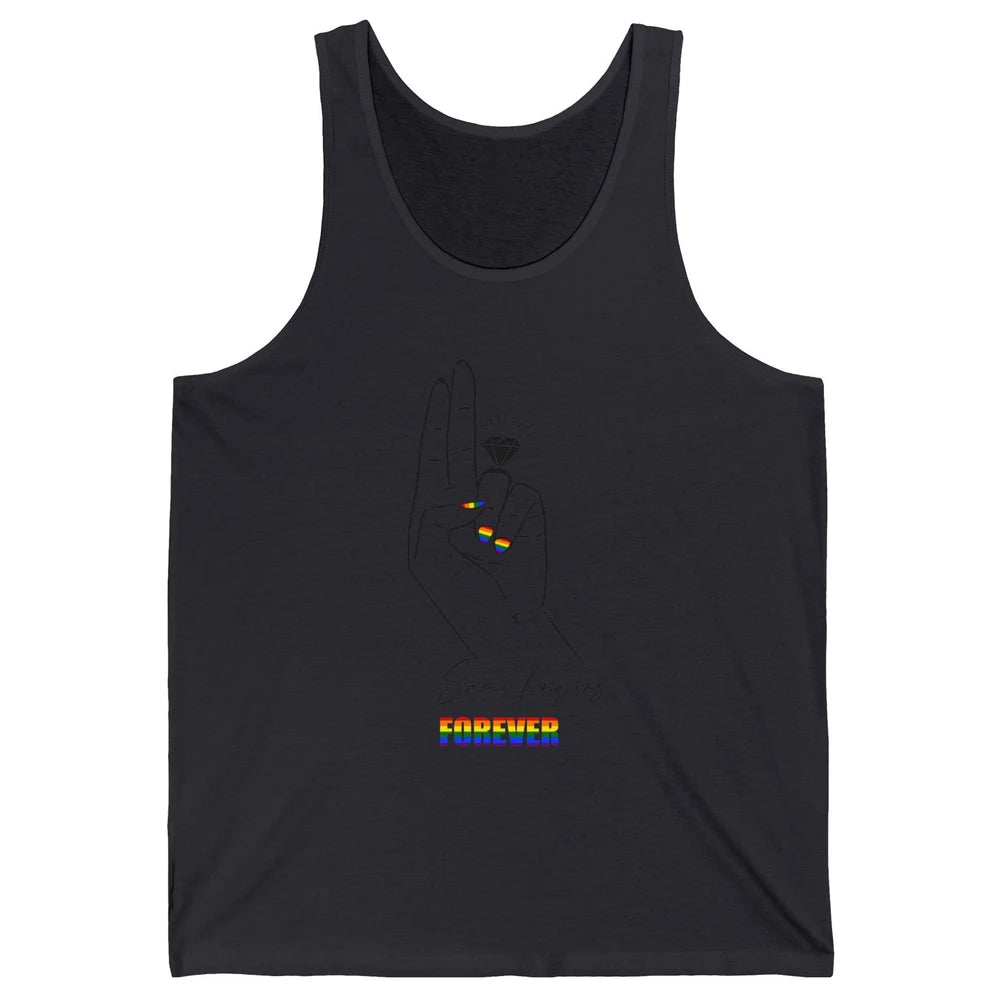 Same Fingers Forever Bride LGBT Engaged Gay Bachelorette Unisex Jersey Tank