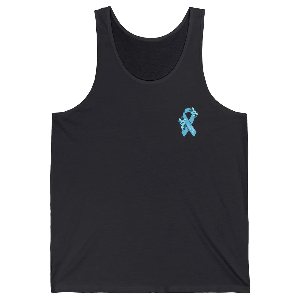 Adrenal Insufficiency Awareness Floral Light Blue Ribbon Unisex Jersey Tank