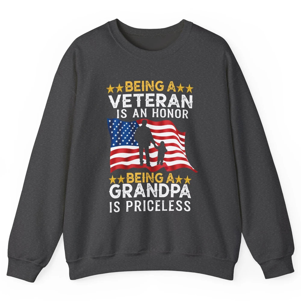 Being A Veteran Is An Honor Army Dad US Military Day Unisex Crewneck Sweatshirt