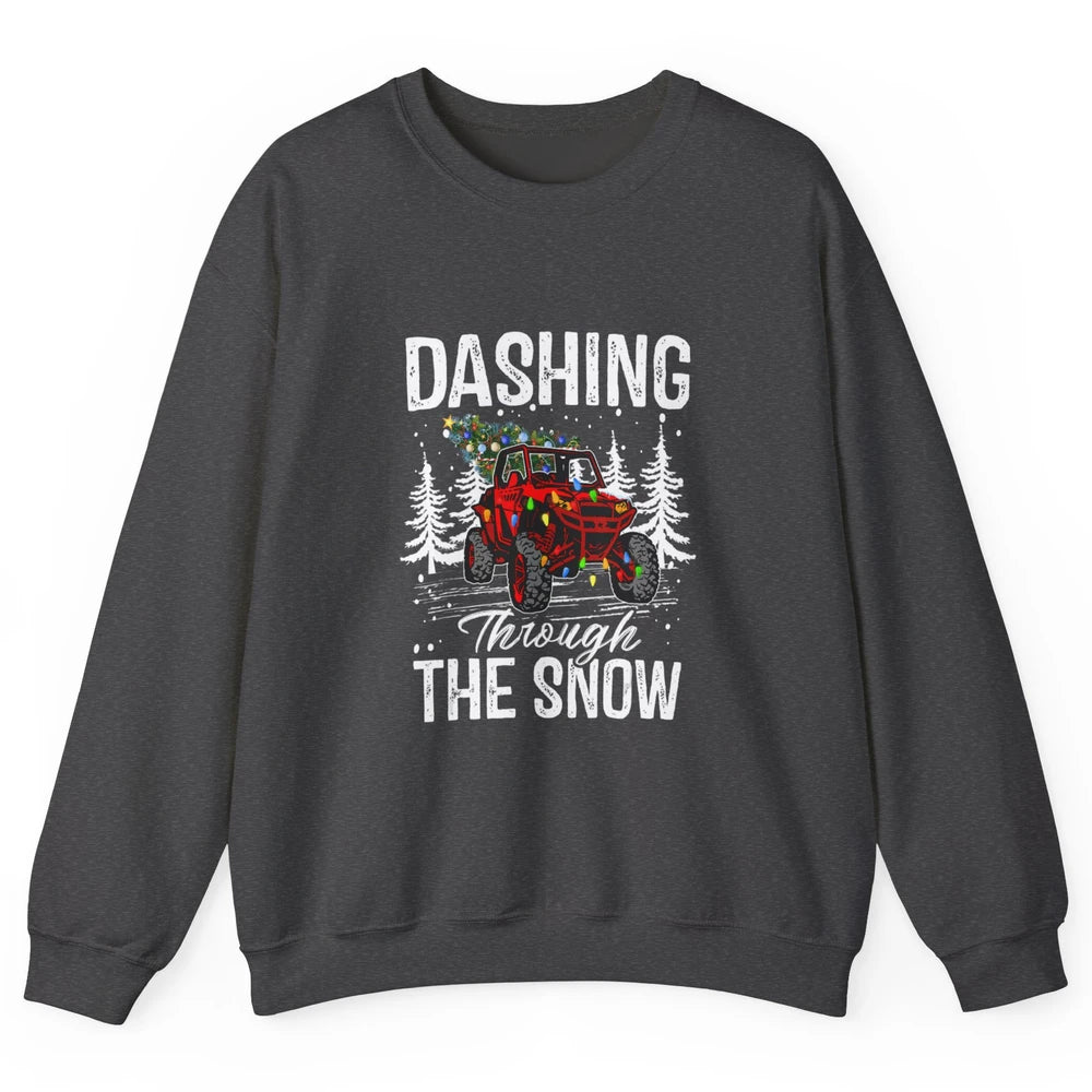 Side By Side Christmas UTV Riding Dirty SXS Rider Offroad Unisex Crewneck Sweatshirt