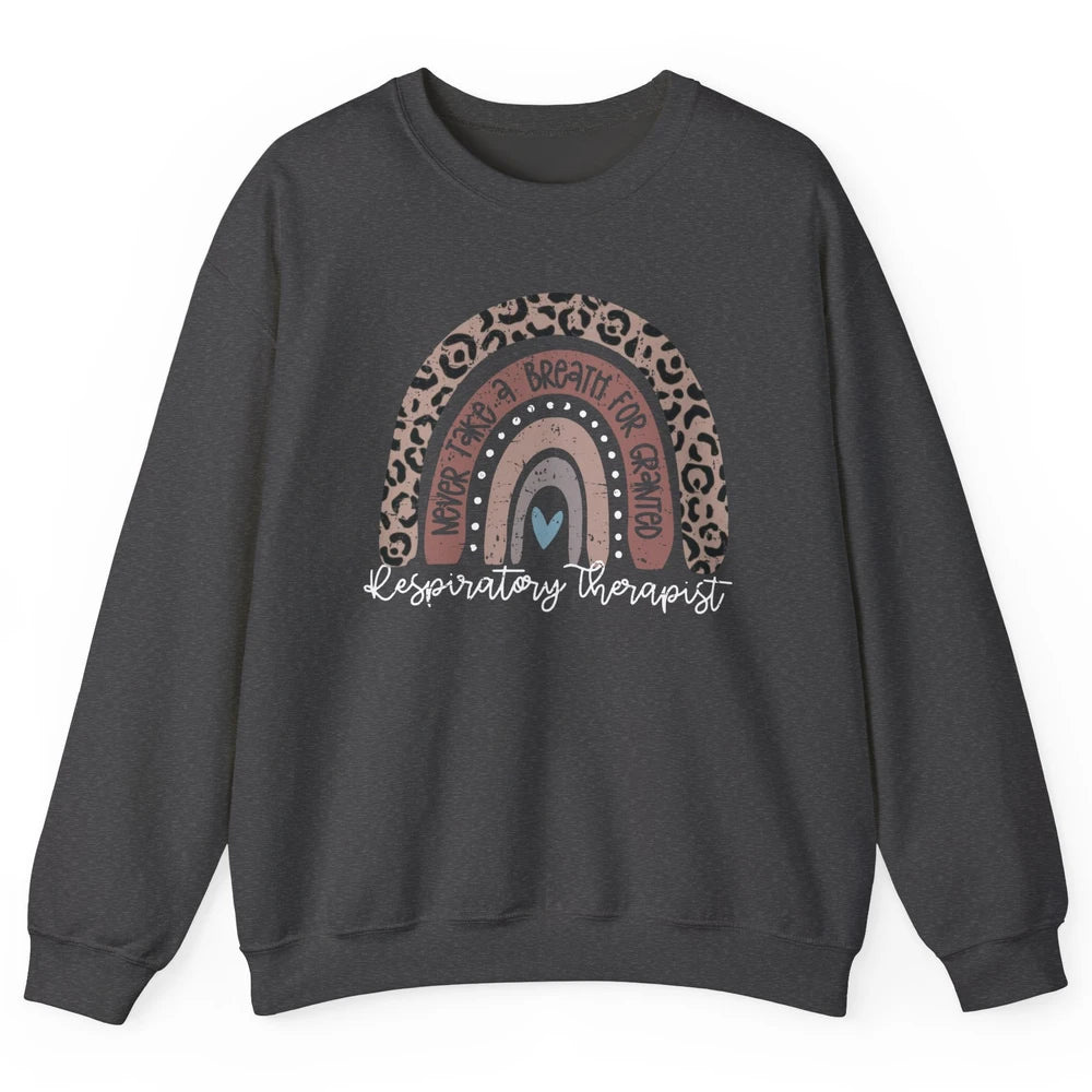 Retro Respiratory Therapy Rainbow Respiratory Therapist Gift Unisex Crewneck Sweatshirt