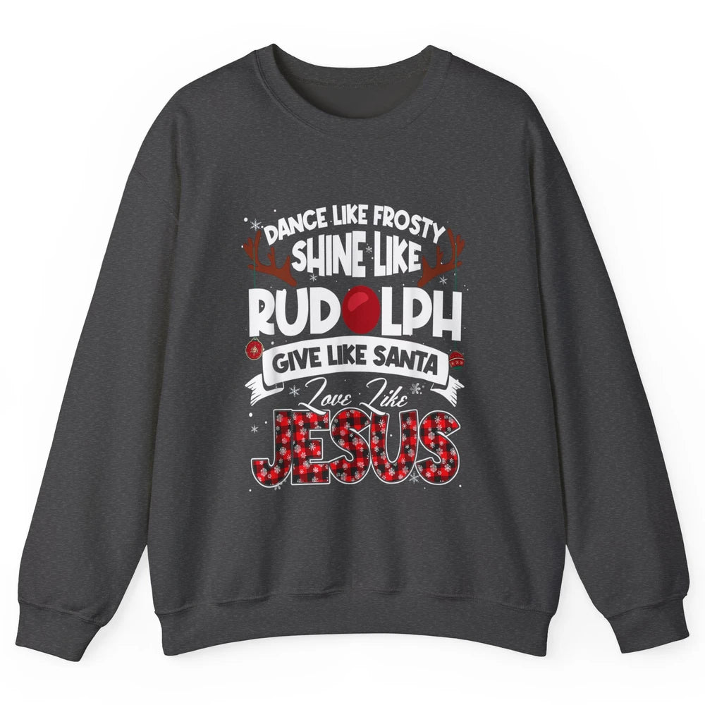 Merry Christmas Santa Frosty Rudolph Jesus Xmas God Reindeer Unisex Crewneck Sweatshirt
