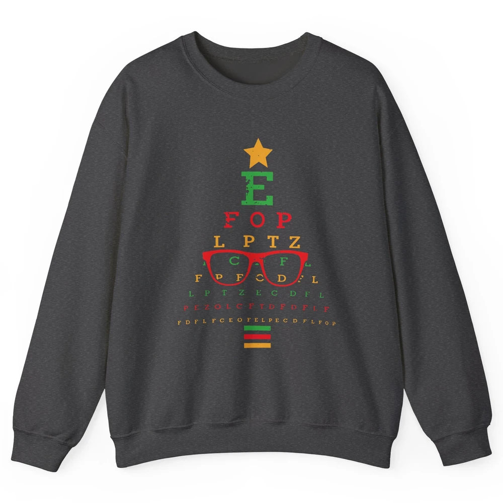 Optometrist Christmas Tree Optometry Symbols Optician Gift Unisex Crewneck Sweatshirt